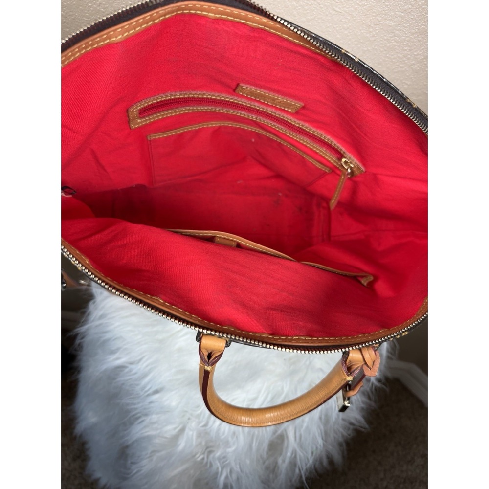 Dooney & Bourke 1975 Monogram Satchel Bag Florentine Vachetta Leather Crossbody - Picture 5 of 6
